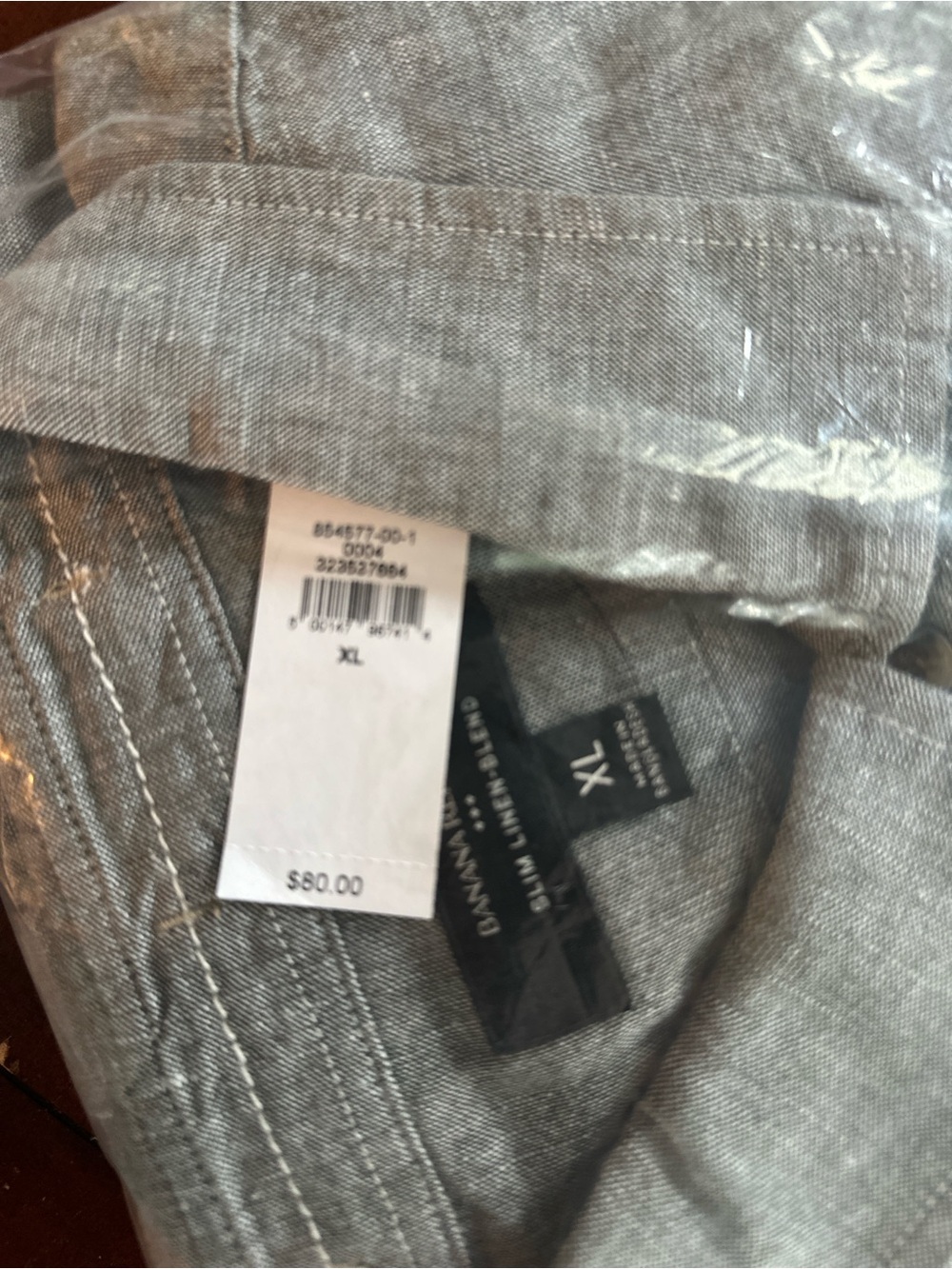 Banana Republic Linen Blend Dress Shirt in Light Gray